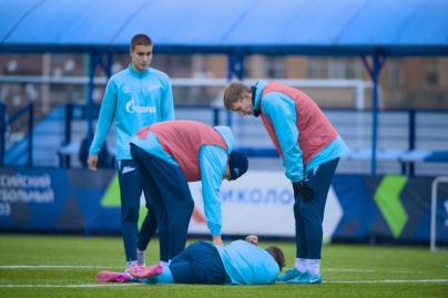 Тренировка «Зенита»-м перед матчем с «Крыльями Советов»-м