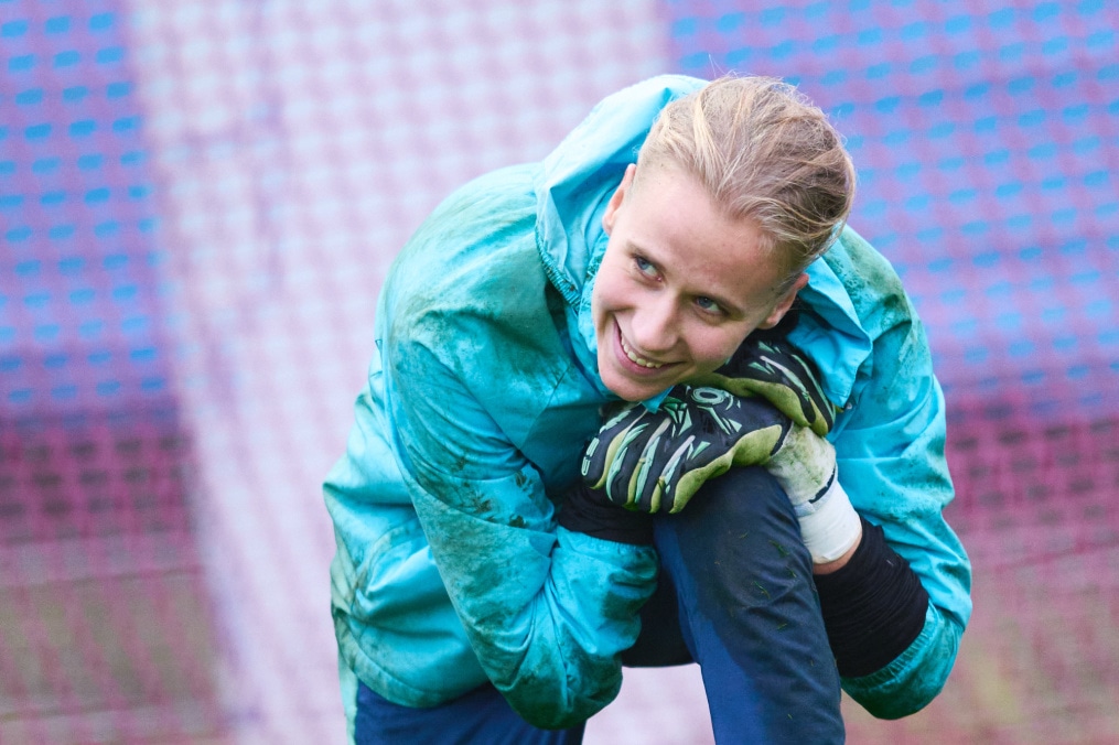 Тренировка женской команды перед матчем с «Локомотивом»