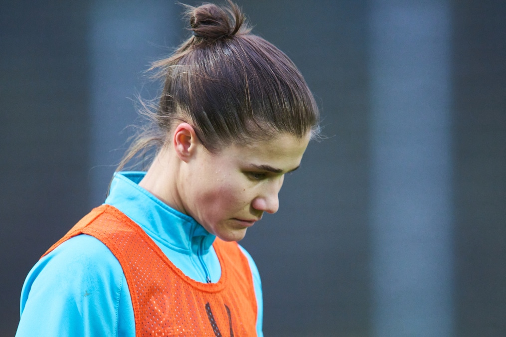 Тренировка женской команды перед матчем с «Локомотивом»