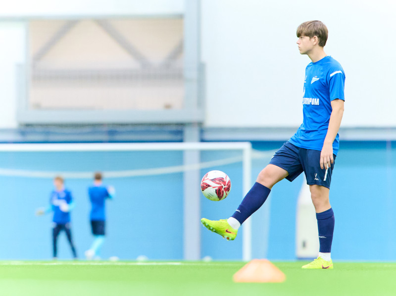 Тренировка «Зенита» U-18 перед матчем с «Чертаново» U-18