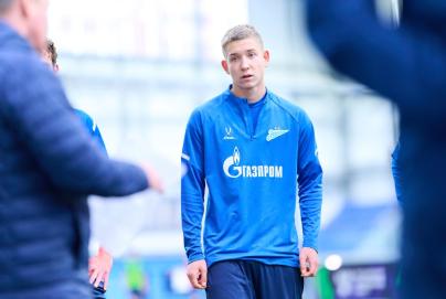 Тренировка «Зенита» U-18 перед матчем с «Чертаново» U-18