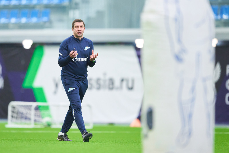 Тренировка «Зенита»-2009 в новом манеже «Газпром»-Академии ФК «Зенит»