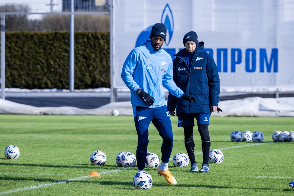 Тренировка основного состава «Зенита» перед матчем со «Спартаком»