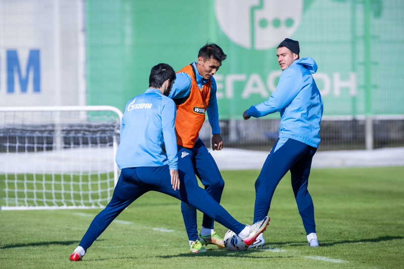 Тренировка основного состава «Зенита» перед матчем со «Спартаком»
