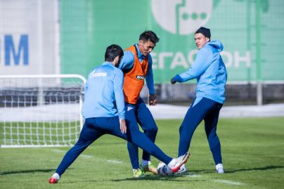 Тренировка основного состава «Зенита» перед матчем со «Спартаком»