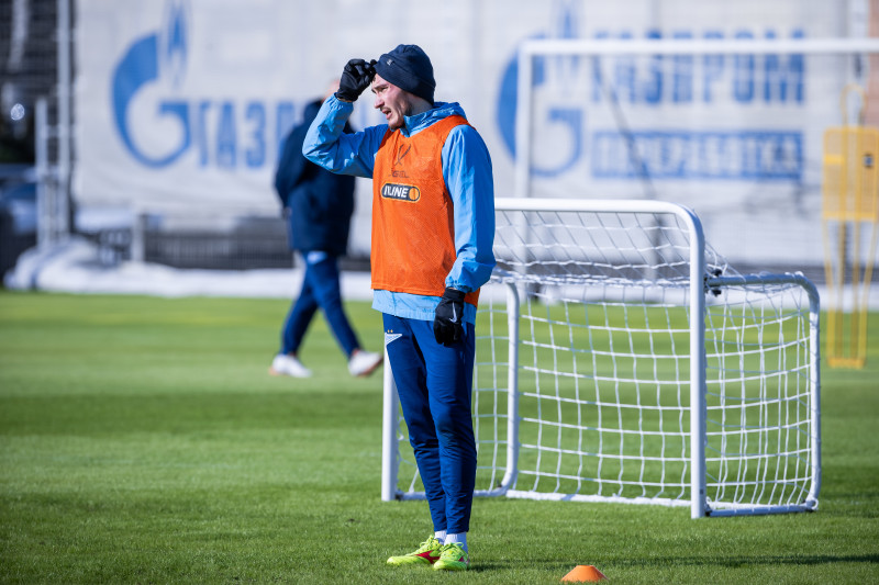 Тренировка основного состава «Зенита» перед матчем со «Спартаком»