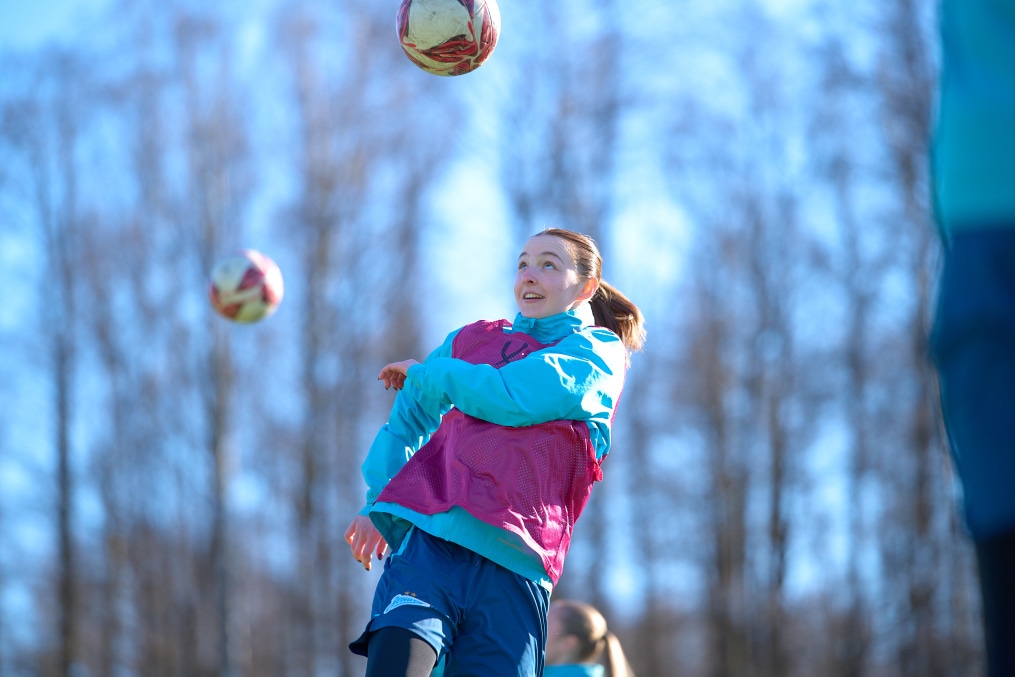 Тренировка женской молодежной команды «Зенит»