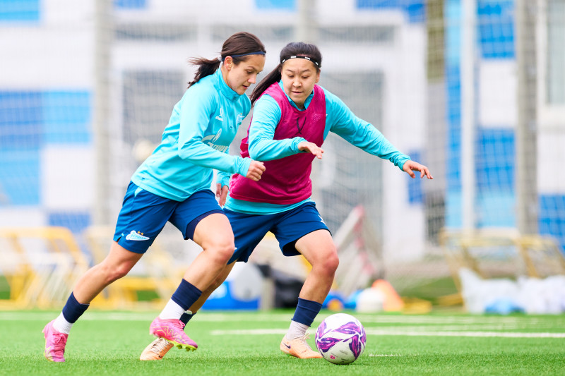 Тренировка женской команды перед матчем с «Краснодаром»